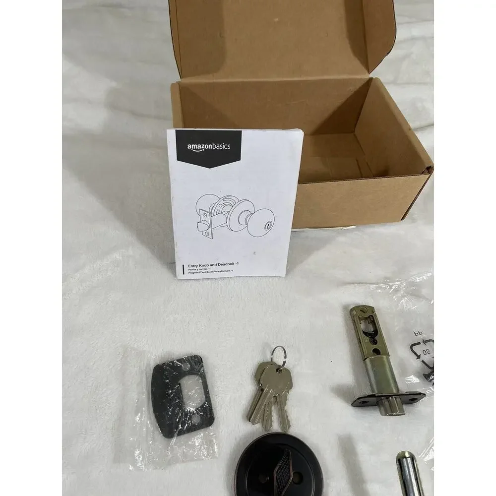 Amazon Basics‎ Exterior Door Knob Lock & Deadbolt Oil Rubbed Coastal Bronze